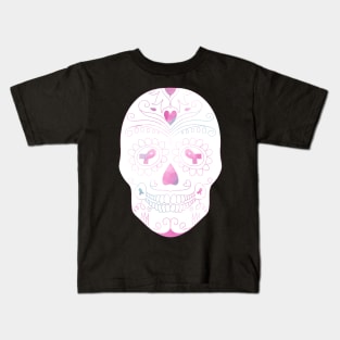 Pink sugar skull for breast cancer awareness month Kids T-Shirt